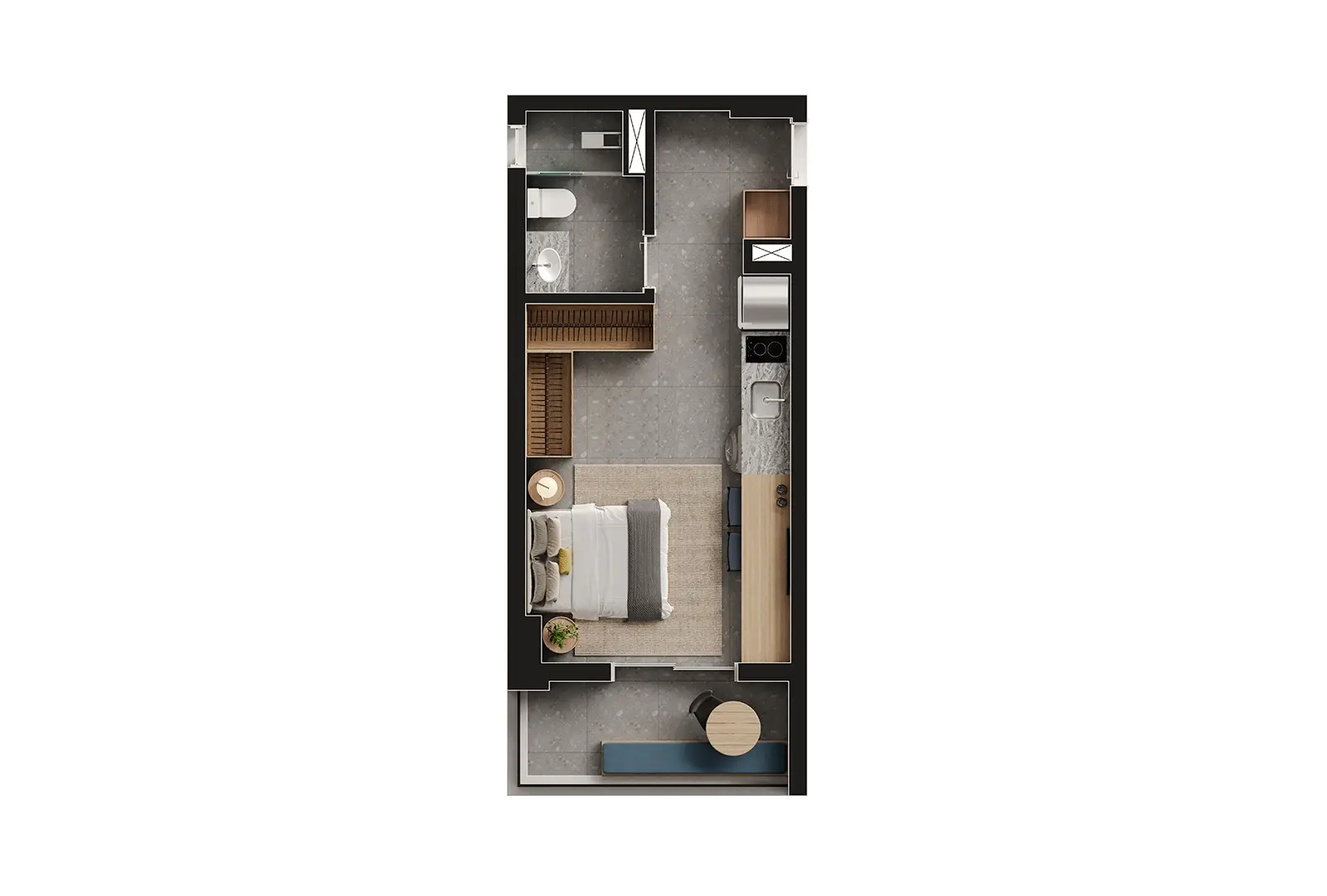 Planta Studio 32m² Nex One